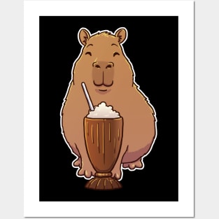 Capybara Chocolate Milkshake Posters and Art